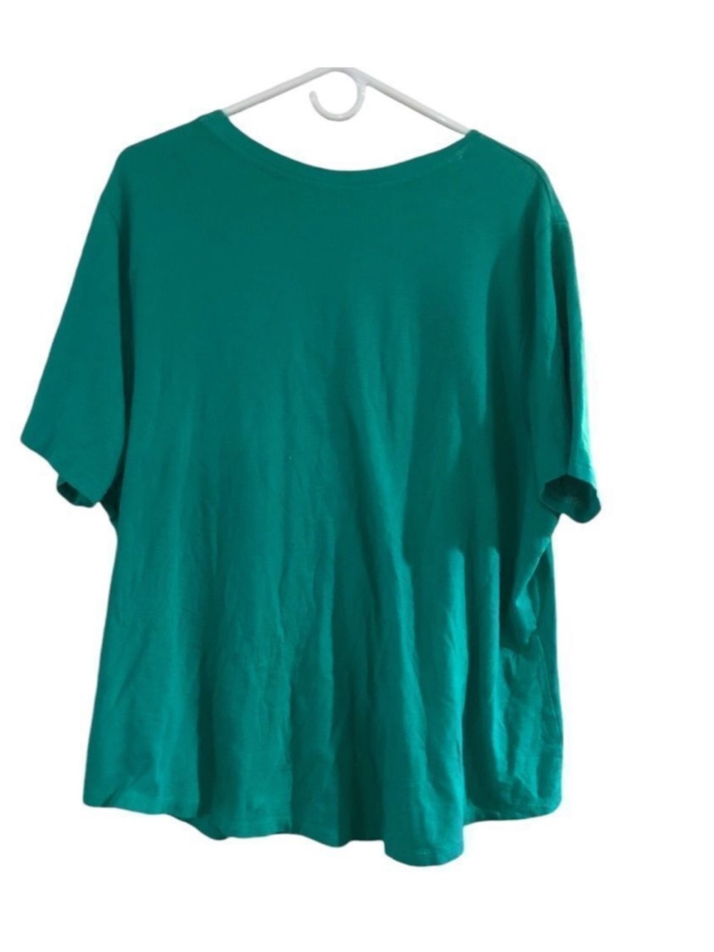 Terra & Sky Bright Teal V-Neck Short Sleeve Tee - Picture 3 of 8